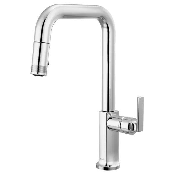 Brizo Kintsu 1.8 GPM Single Hole Pull Down Kitchen Faucet with Square Spout - Less Handle