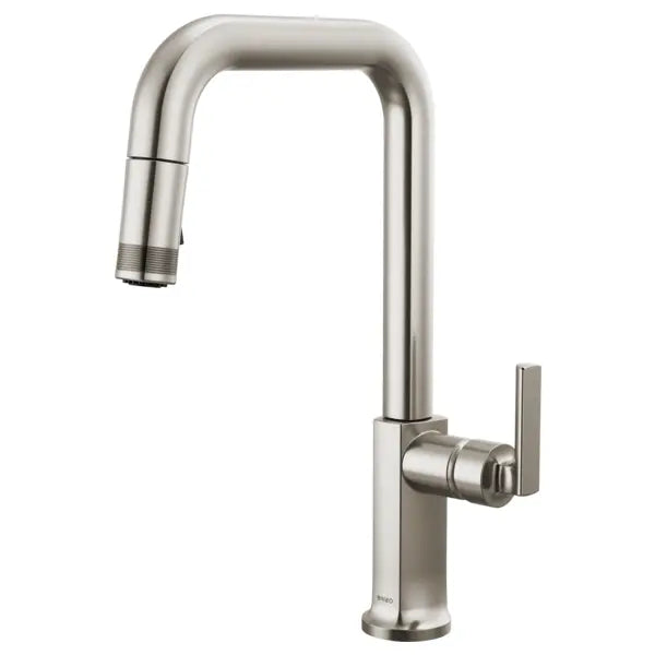 Brizo Kintsu 1.8 GPM Single Hole Pull Down Kitchen Faucet with Square Spout - Less Handle