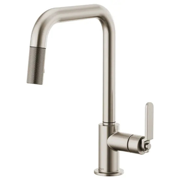 Brizo Litze Single Handle Square Arc Pull Down Kitchen Faucet with Industrial Handle - Limited Lifetime Warranty
