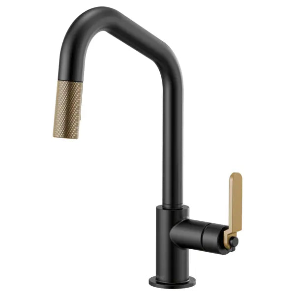 Brizo Litze Single Handle Angled Spout Pull Down Kitchen Faucet with Industrial Handle - Limited Lifetime Warranty