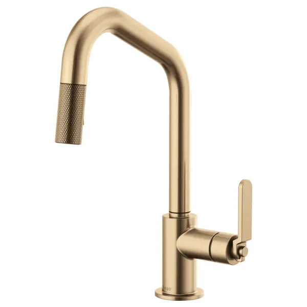 Brizo Litze Single Handle Angled Spout Pull Down Kitchen Faucet with Industrial Handle - Limited Lifetime Warranty
