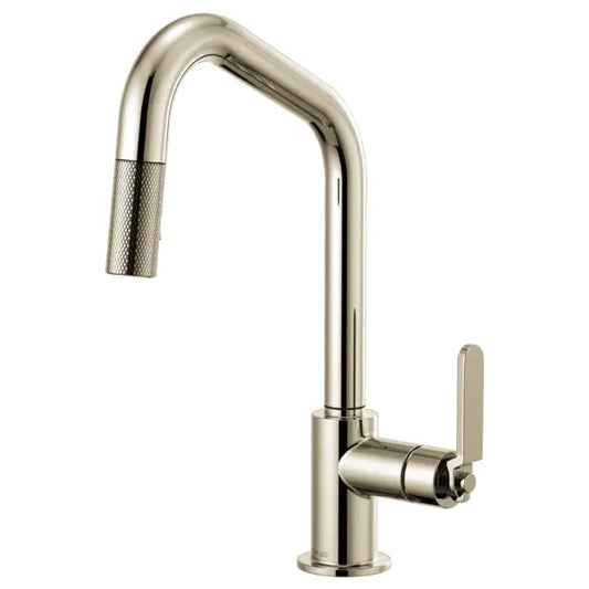 Brizo Litze Single Handle Angled Spout Pull Down Kitchen Faucet with Industrial Handle - Limited Lifetime Warranty