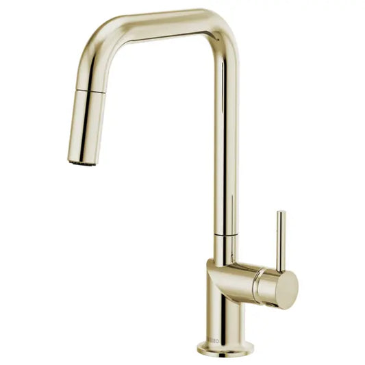 Brizo Odin 1.8 GPM Single Hole Pull Down Kitchen Faucet with Square Spout - Less Handle