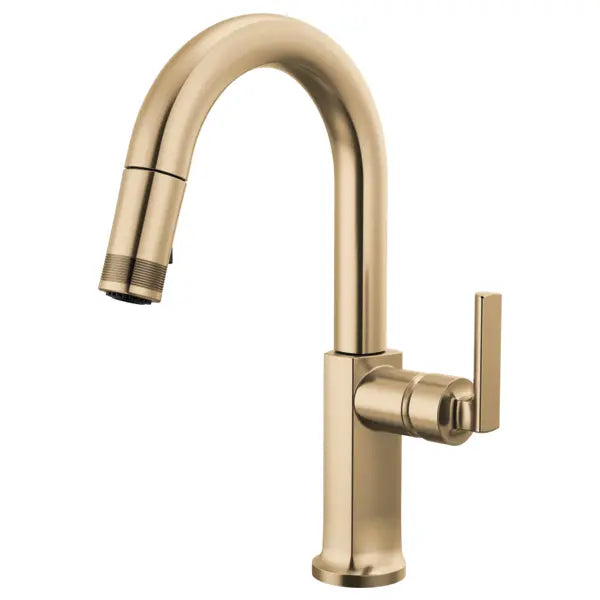 Brizo Kintsu 1.8 GPM Single Hole Pull Down Prep/Bar Faucet with Arc Spout - Less Handle
