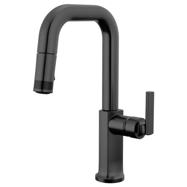Brizo Kintsu 1.8 GPM Single Hole Pull Down Prep/Bar Faucet with Square Spout - Less Handle