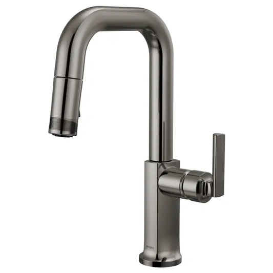 Brizo Kintsu 1.8 GPM Single Hole Pull Down Prep/Bar Faucet with Square Spout - Less Handle