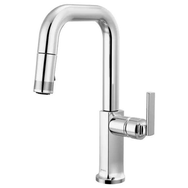 Brizo Kintsu 1.8 GPM Single Hole Pull Down Prep/Bar Faucet with Square Spout - Less Handle