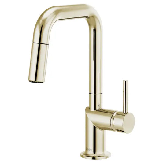 Brizo Odin 1.8 GPM Single Hole Pull Down Bar Faucet with Square Spout - Less Handle