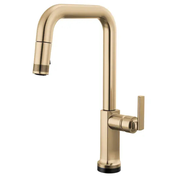 Brizo Kintsu 1.8 GPM Single Hole Pull Down Kitchen Faucet with On/Off Touch Activation and Square Spout - Less Handle