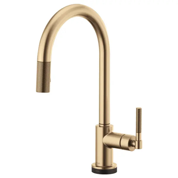 Brizo Litze Single Handle Arc Spout SmartTouch Pull Down Kitchen Faucet with Knurled Handle and On/Off Touch Activation - Limited Lifetime Warranty (5 Year on Electronic Parts)