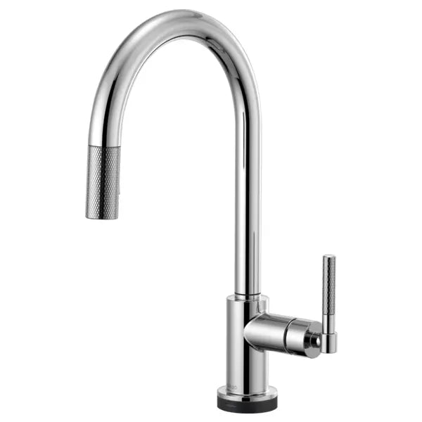 Brizo Litze Single Handle Arc Spout SmartTouch Pull Down Kitchen Faucet with Knurled Handle and On/Off Touch Activation - Limited Lifetime Warranty (5 Year on Electronic Parts)