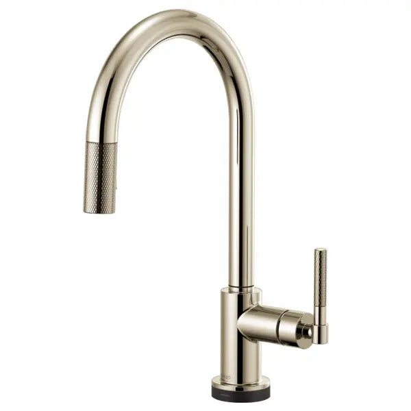 Brizo Litze Single Handle Arc Spout SmartTouch Pull Down Kitchen Faucet with Knurled Handle and On/Off Touch Activation - Limited Lifetime Warranty (5 Year on Electronic Parts)
