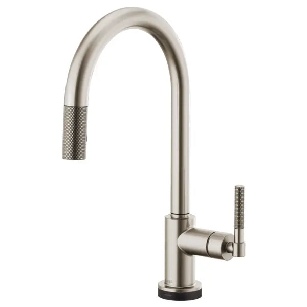 Brizo Litze Single Handle Arc Spout SmartTouch Pull Down Kitchen Faucet with Knurled Handle and On/Off Touch Activation - Limited Lifetime Warranty (5 Year on Electronic Parts)