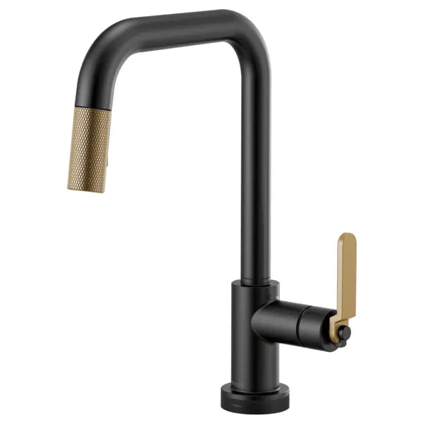 Brizo Litze 1.8 GPM Single Hole Pull Down Kitchen Faucet with Industrial Handle and On/Off Touch Activation - Limited Lifetime Warranty (5 Year on Electronic Parts)