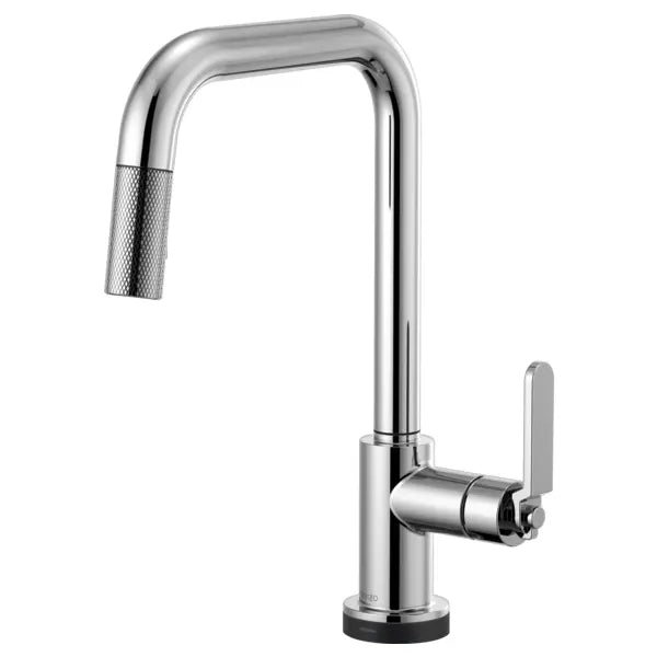 Brizo Litze 1.8 GPM Single Hole Pull Down Kitchen Faucet with Industrial Handle and On/Off Touch Activation - Limited Lifetime Warranty (5 Year on Electronic Parts)
