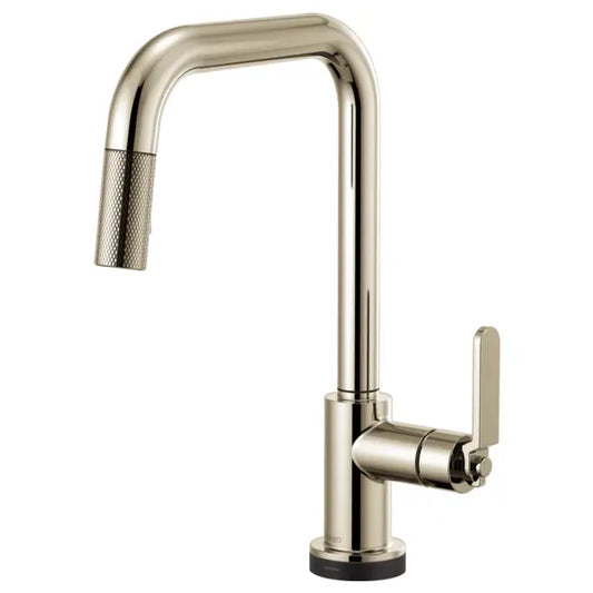 Brizo Litze 1.8 GPM Single Hole Pull Down Kitchen Faucet with Industrial Handle and On/Off Touch Activation - Limited Lifetime Warranty (5 Year on Electronic Parts)