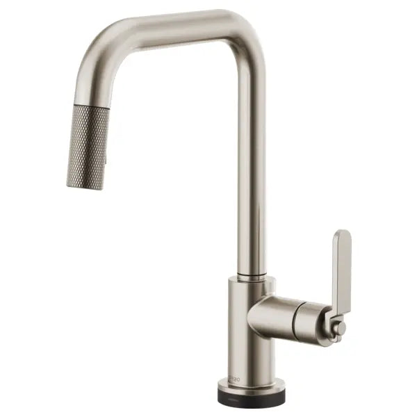 Brizo Litze 1.8 GPM Single Hole Pull Down Kitchen Faucet with Industrial Handle and On/Off Touch Activation - Limited Lifetime Warranty (5 Year on Electronic Parts)
