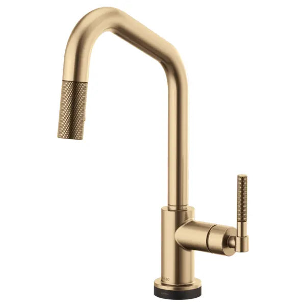 Brizo Litze Single Handle Angled Spout SmartTouch Pull Down Kitchen Faucet with Knurled Handle and On/Off Touch Activation - Limited Lifetime Warranty (5 Year on Electronic Parts)