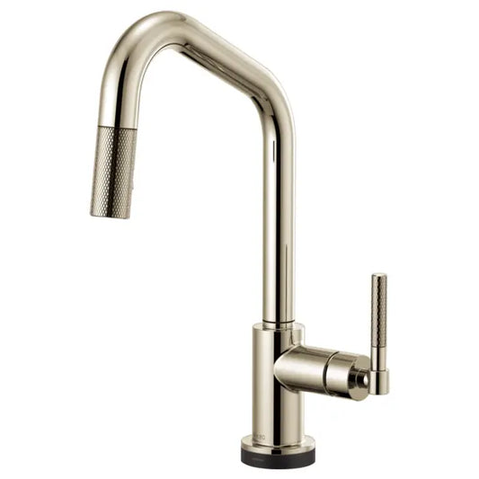 Brizo Litze Single Handle Angled Spout SmartTouch Pull Down Kitchen Faucet with Knurled Handle and On/Off Touch Activation - Limited Lifetime Warranty (5 Year on Electronic Parts)