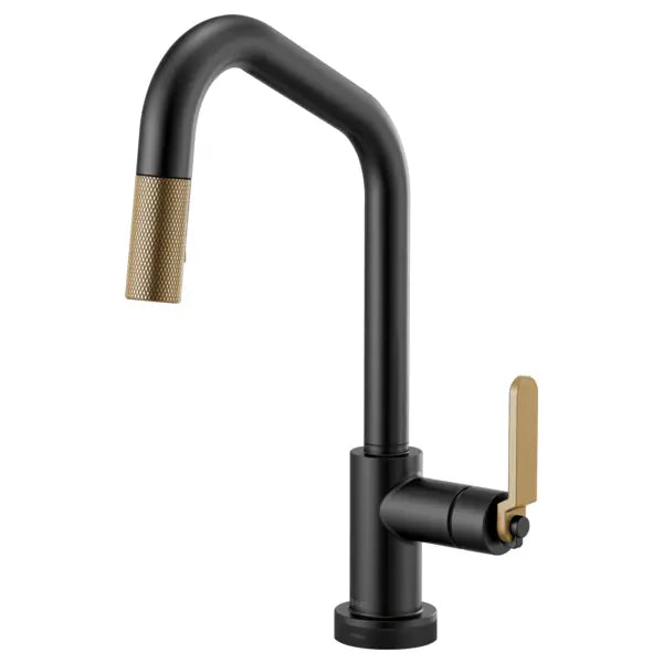 Brizo Litze Single Handle Angled Spout SmartTouch Pull Down Kitchen Faucet with Industrial Handle and On/Off Touch Activation - Limited Lifetime Warranty (5 Year on Electronic Parts)