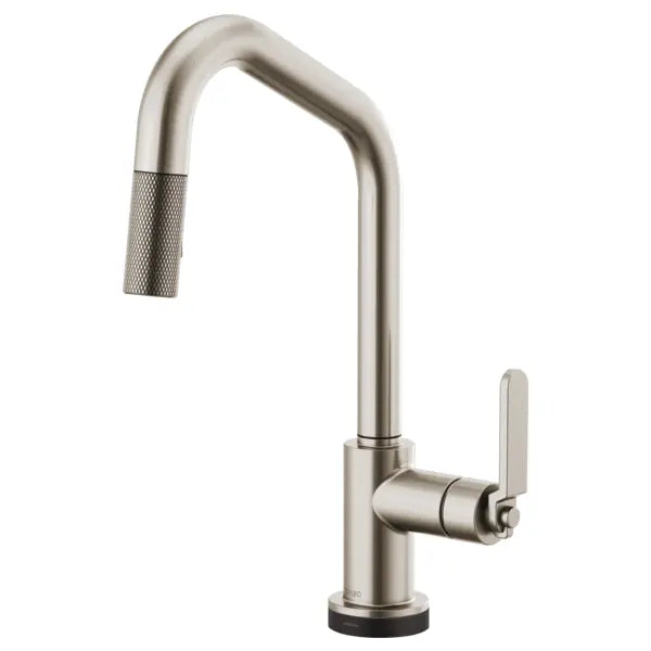 Brizo Litze Single Handle Angled Spout SmartTouch Pull Down Kitchen Faucet with Industrial Handle and On/Off Touch Activation - Limited Lifetime Warranty (5 Year on Electronic Parts)