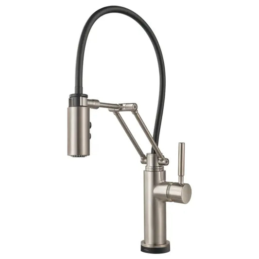 Brizo Solna Pull-Down Kitchen Faucet with Dual Jointed Articulating Arm, Magnetic Docking Spray Head and On/Off Touch Activation - Limited Lifetime Warranty (5 Year on Electronic Parts)