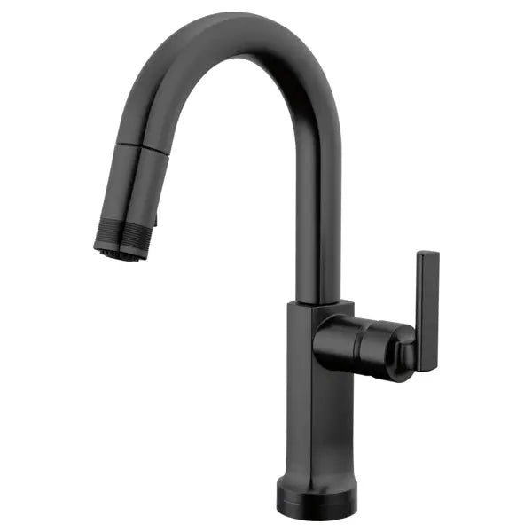 Brizo Kintsu 1.8 GPM Single Hole Pull Down Prep/Bar Faucet with On/Off Touch Activation and Arc Spout - Less Handle