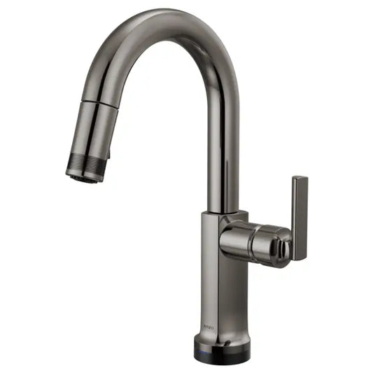 Brizo Kintsu 1.8 GPM Single Hole Pull Down Prep/Bar Faucet with On/Off Touch Activation and Arc Spout - Less Handle