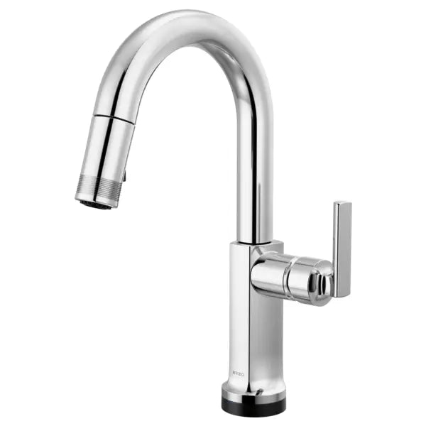 Brizo Kintsu 1.8 GPM Single Hole Pull Down Prep/Bar Faucet with On/Off Touch Activation and Arc Spout - Less Handle