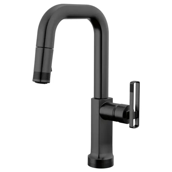 Brizo Kintsu 1.8 GPM Single Hole Pull Down Prep/Bar Faucet with On/Off Touch Activation and Square Spout - Less Handle