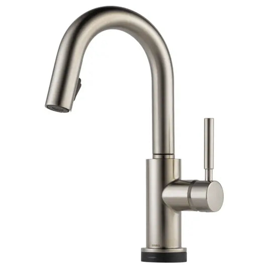 Brizo Solna Pull-Down Bar Faucet with On/Off Touch Activation and Hidden Magnetic Docking Spray Head - Includes Lifetime Warranty (5 Year on Electronic Parts)