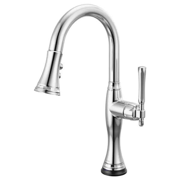 Brizo Tulham 1.8 GPM Single Hole Pull Down Kitchen Faucet with On/Off Touch Activation and Magnetic Docking Spray Head