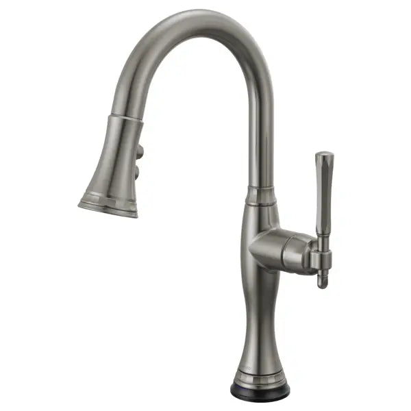Brizo Tulham 1.8 GPM Single Hole Pull Down Kitchen Faucet with On/Off Touch Activation and Magnetic Docking Spray Head