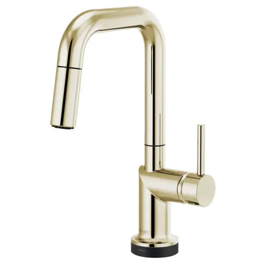 Brizo Odin 1.8 GPM Single Hole Pull Down Bar Faucet with On/Off Touch Activation and Square Spout - Less Handle