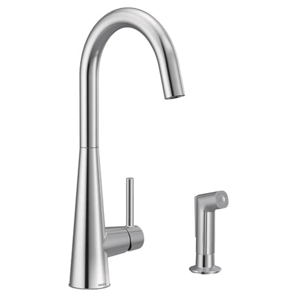 Moen Sleek Single Handle Kitchen Faucet with Sidespray