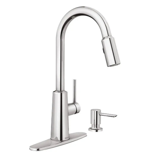 Moen Nori Pullout Spray High-Arc Kitchen Faucet with Soap Dispenser and Reflex Technology