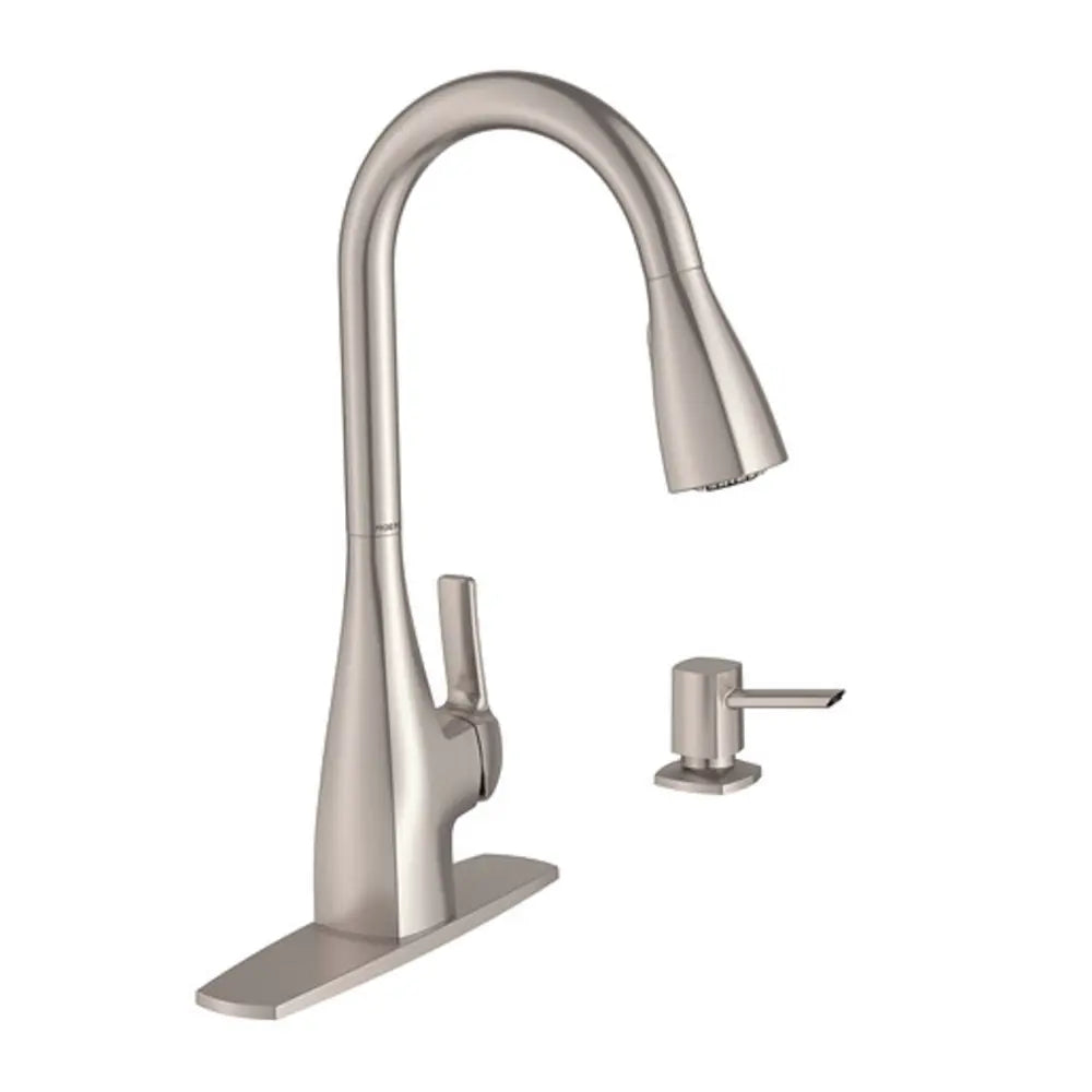 Moen Kiran Pullout Spray High-Arc Kitchen Faucet with Reflex Technology and Soap Dispenser
