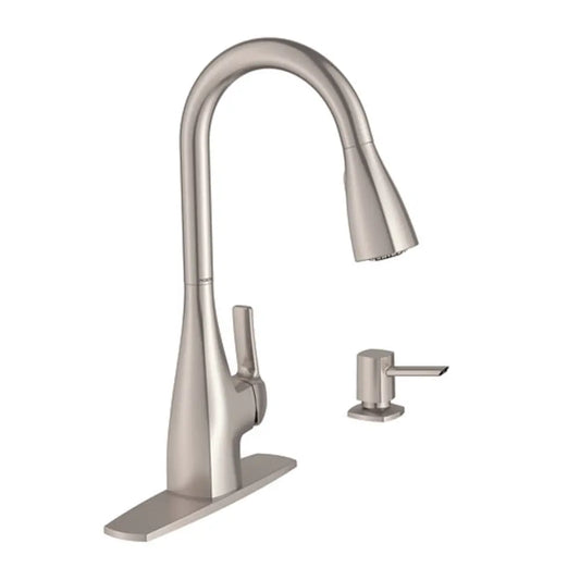 Moen Kiran Pullout Spray High-Arc Kitchen Faucet with Reflex Technology and Soap Dispenser