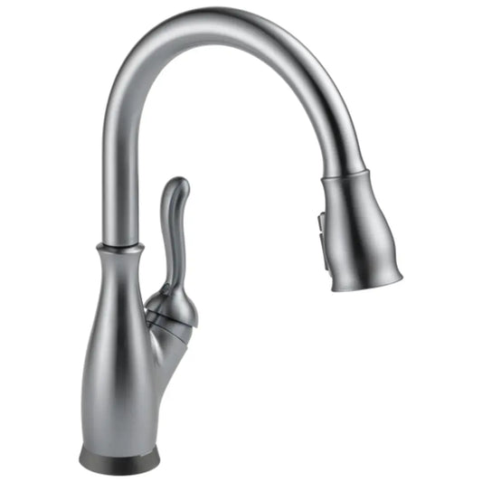 Delta Leland Pull-Down Kitchen Faucet with On/Off Touch Activation and Magnetic Docking Spray Head and ShieldSpray - Includes Lifetime Warranty (5 Year on Electronic Parts)