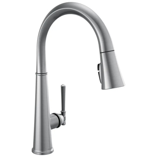 Delta Emmeline 1.8 GPM Single Hole Pull Down Kitchen Faucet with ShieldSpray and Magnetic Docking Spray Head