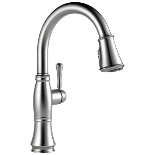 Delta Cassidy Pull-Down Kitchen Faucet with Magnetic Docking Spray Head and ShieldSpray - Includes Lifetime Warranty