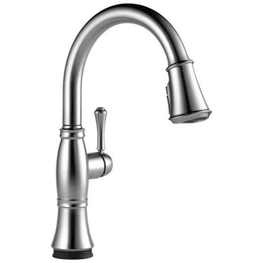 Delta Cassidy Pull-Down Kitchen Faucet with On/Off Touch Activation and Magnetic Docking Spray Head and ShieldSpray - Includes Lifetime Warranty