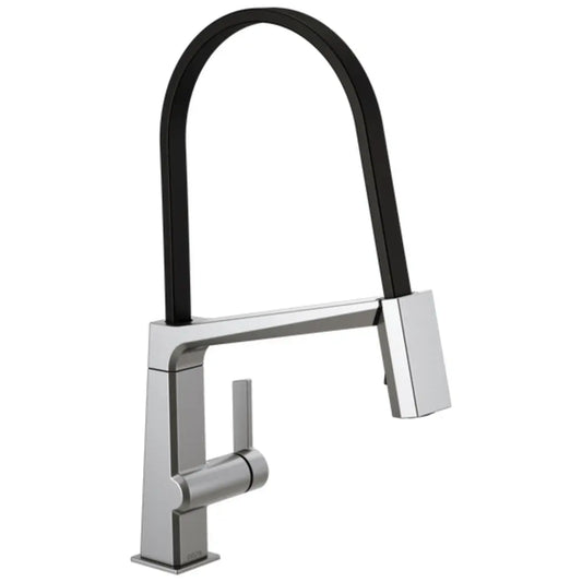 Delta Pivotal Pull-Down Kitchen Faucet with Exposed Hose and Magnetic Docking Spray Head - Limited Lifetime Warranty