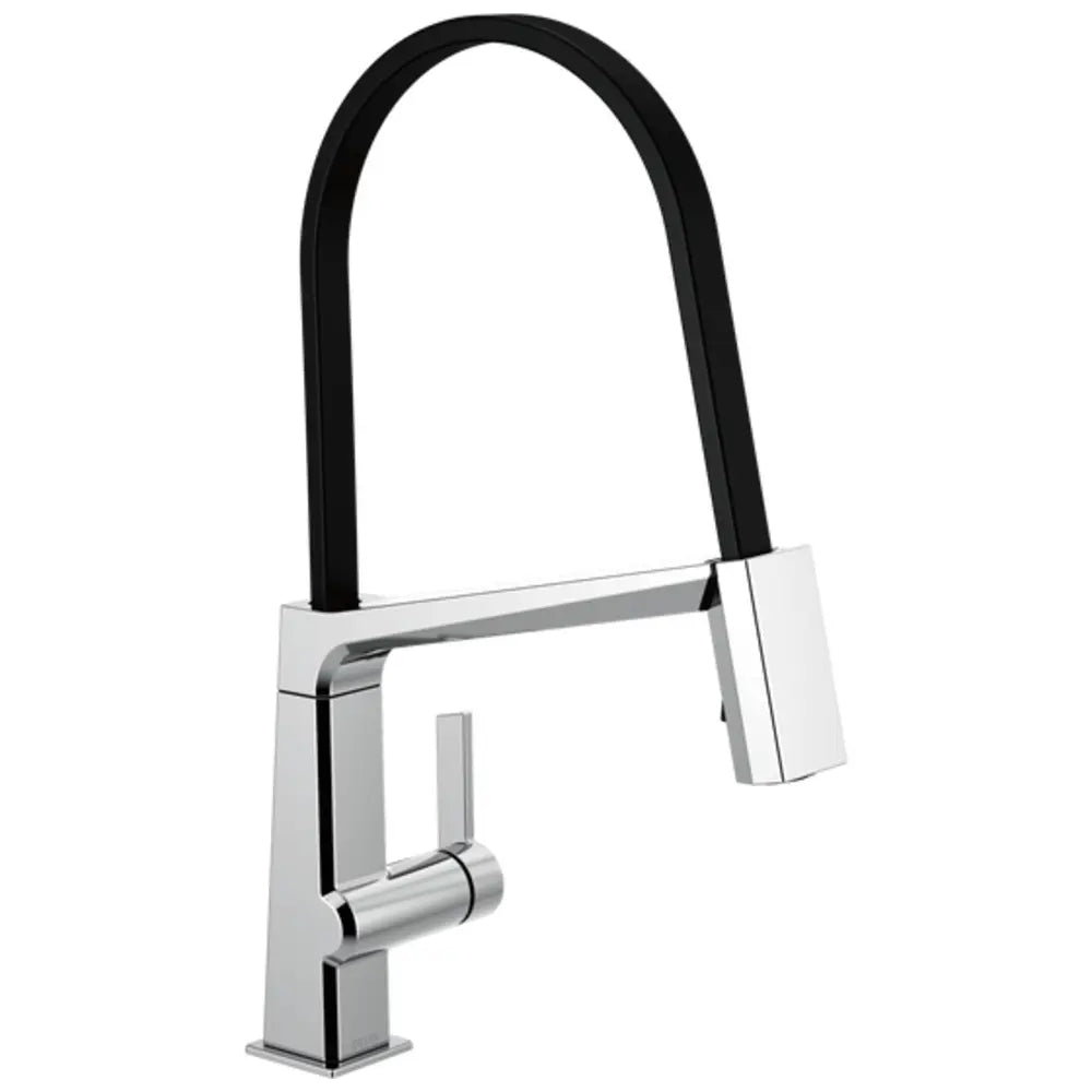 Delta Pivotal Pull-Down Kitchen Faucet with Exposed Hose and Magnetic Docking Spray Head - Limited Lifetime Warranty