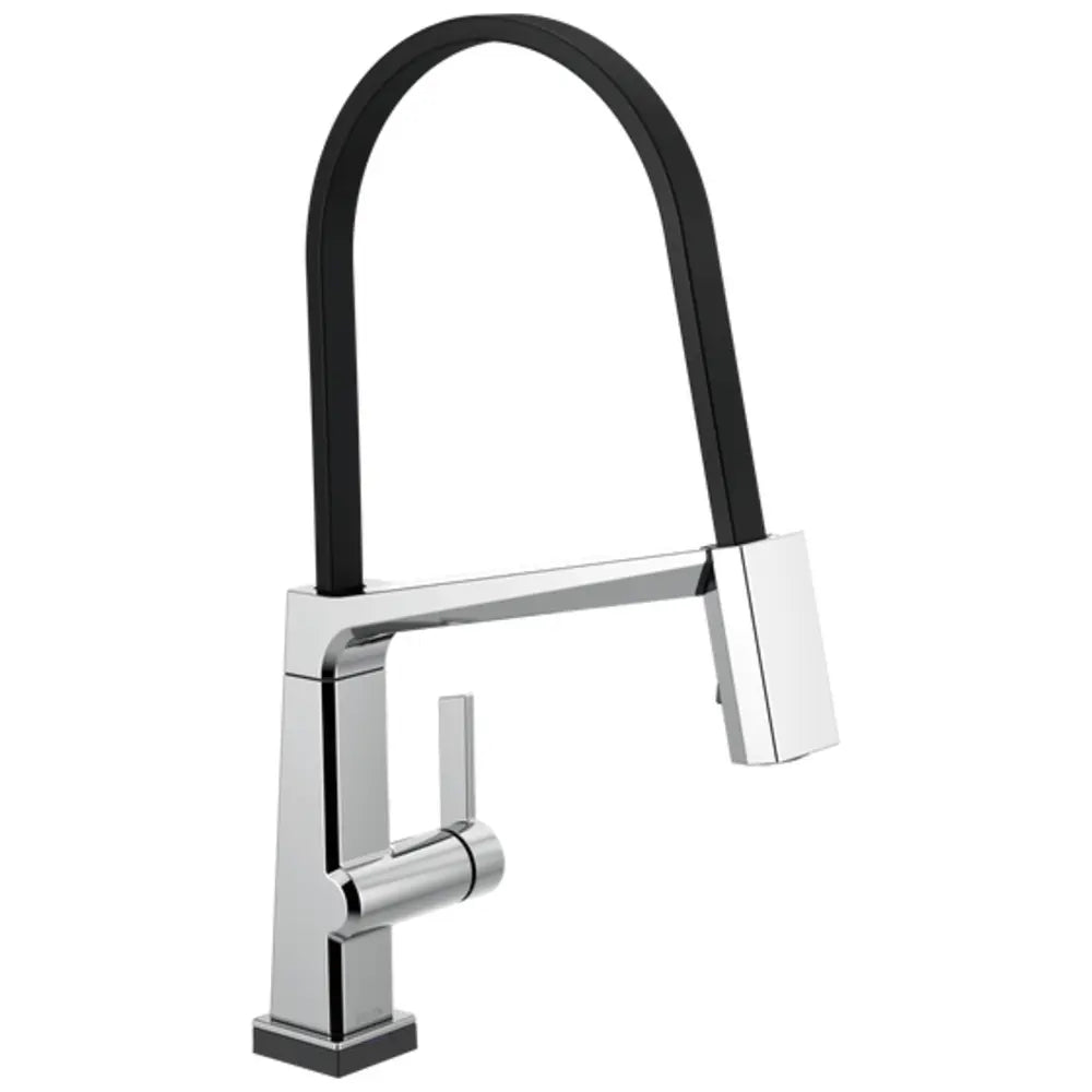 Delta Pivotal Pull-Down Kitchen Faucet with Exposed Hose, On/Off Touch Activation, Magnetic Docking Spray Head - Limited Lifetime Warranty (5 Year on Electronic Parts)