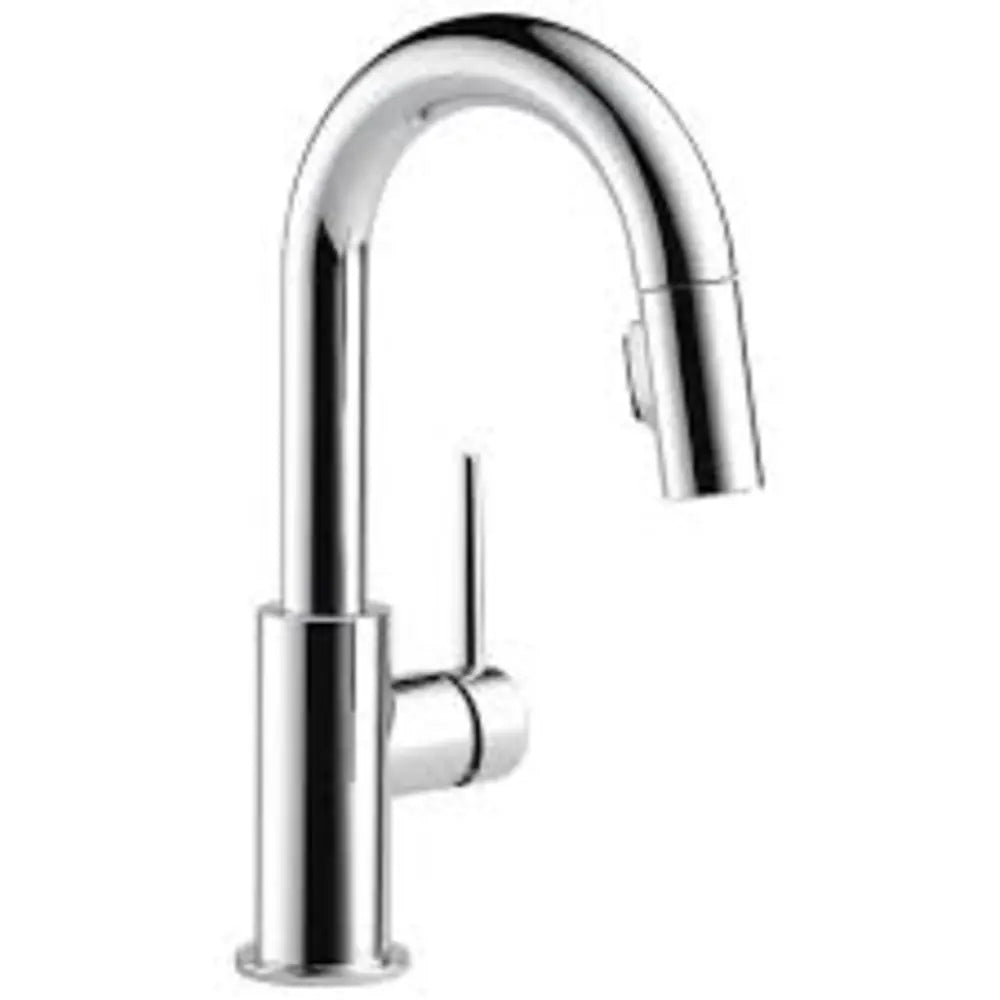 Delta Trinsic Pull-Down Bar/Prep Faucet with Magnetic Docking Spray Head and Soap/Lotion Dispenser - Includes Lifetime Warranty