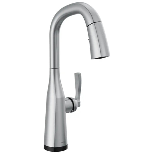 Delta Stryke 1.8 GPM Pull-Down Bar/Prep Faucet with On/Off Touch Activation and Magnetic Docking Spray Head