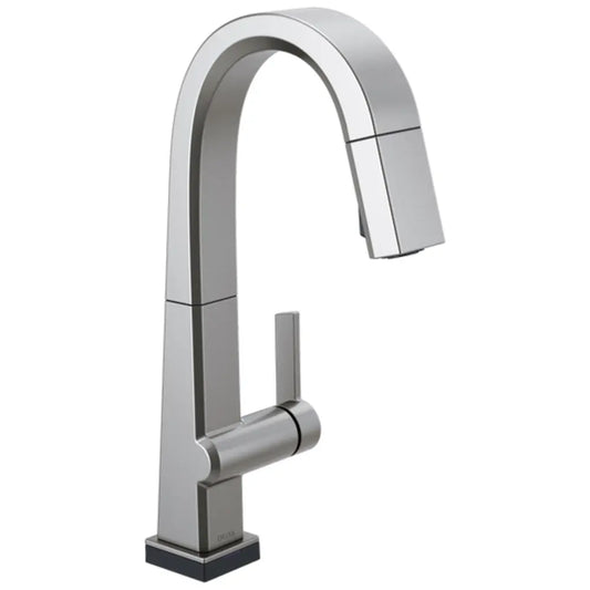 Delta Pivotal 1.8 GPM Single Hole Pull Down Bar Faucet with On/Off Touch Activation, Magnetic Docking Spray Head - Includes Lifetime Warranty (5 Year on Electronic Parts)
