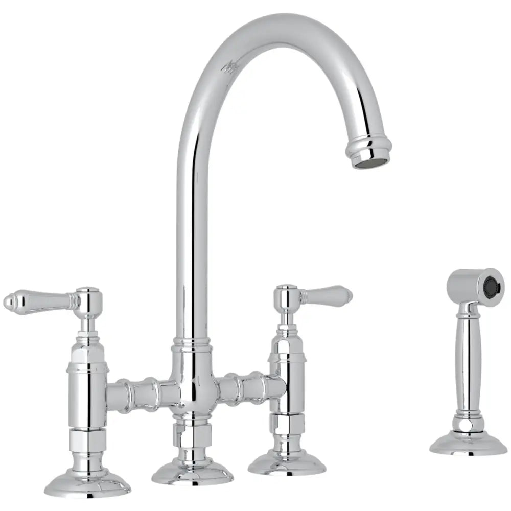 Rohl San Julio 1.5 GPM Widespread Bridge Kitchen Faucet - Includes Side Spray