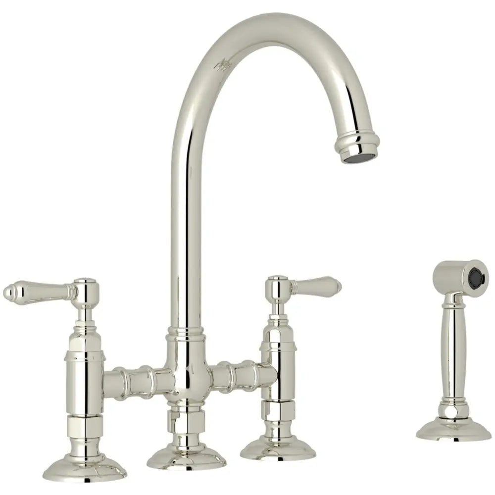 Rohl San Julio 1.5 GPM Widespread Bridge Kitchen Faucet - Includes Side Spray